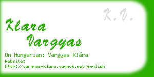 klara vargyas business card